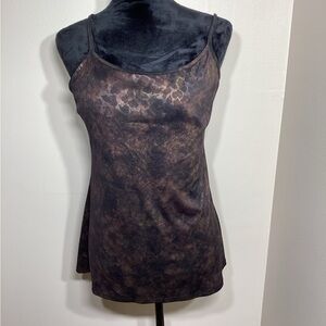 Express Metallic Brown and Black Animal Print Tank Top Size Large